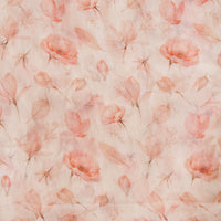 Pure Chiffon Off White With Peach Flower Fabric