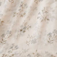 Pure Chiffon Off White With Light Grey Flower Plant Motif Fabric