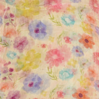 Pure Chiffon Light Yellow With Different Shades Flower Fabric