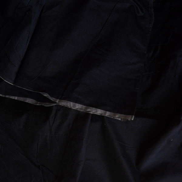 Chanderi Black Plain Fabric