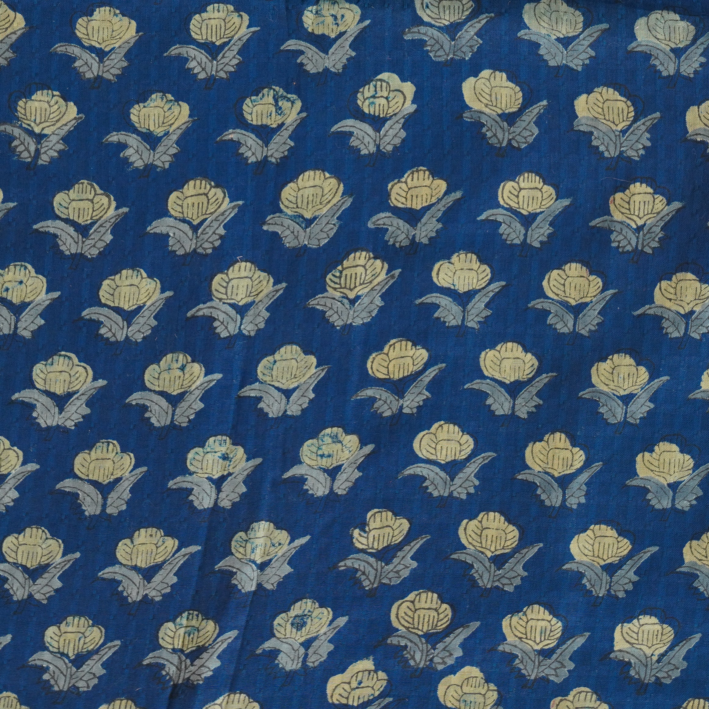 (Pre-Cut 1.25 Meter) Pure Cotton Doby Discharge Dark Navy Blue With Sm ...