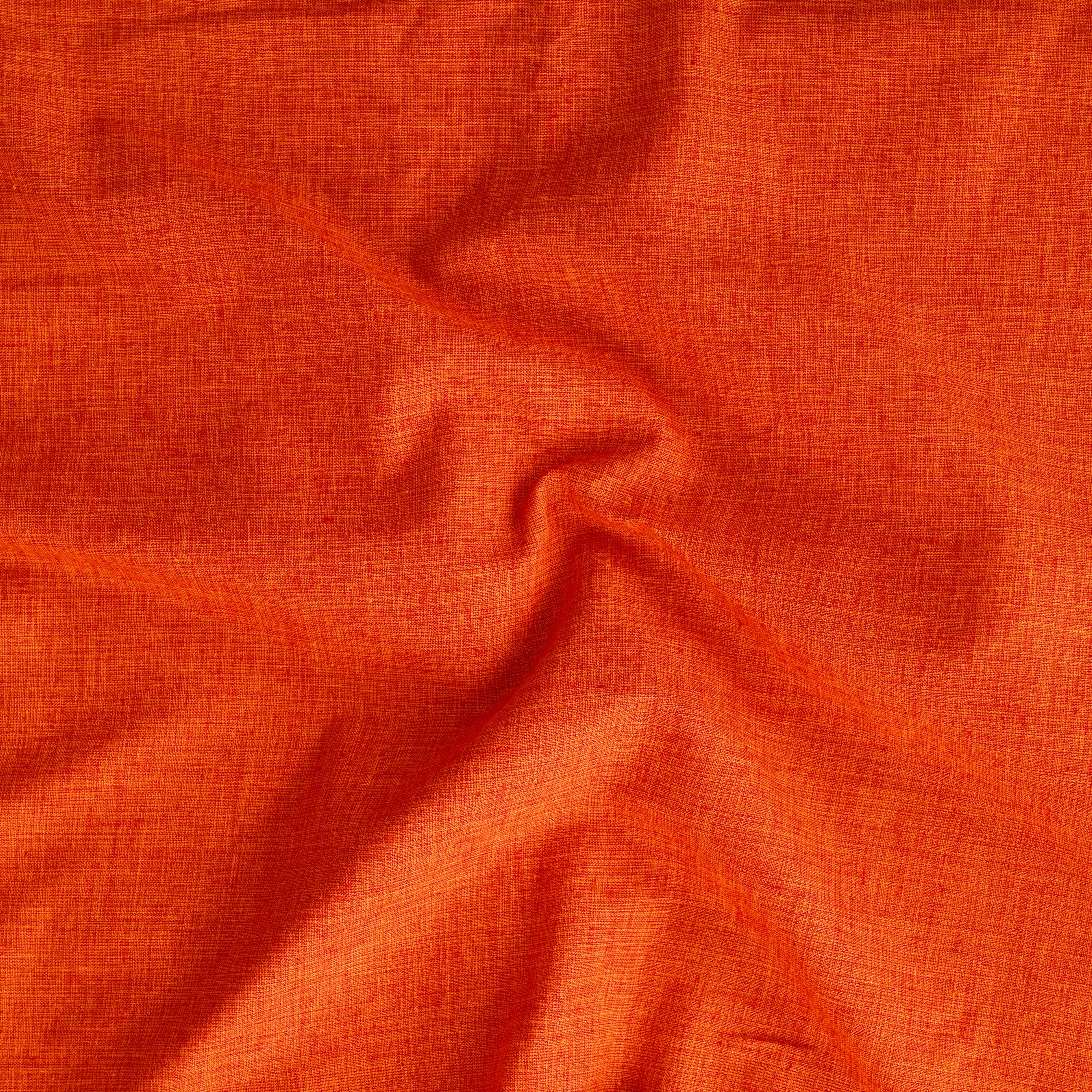 Pure Handloom Cotton Texture Orange Fabric – Sanskruti