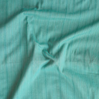 Pure Cotton Handloom Sea Green With All Over Self Design Stripes Woven Fabric