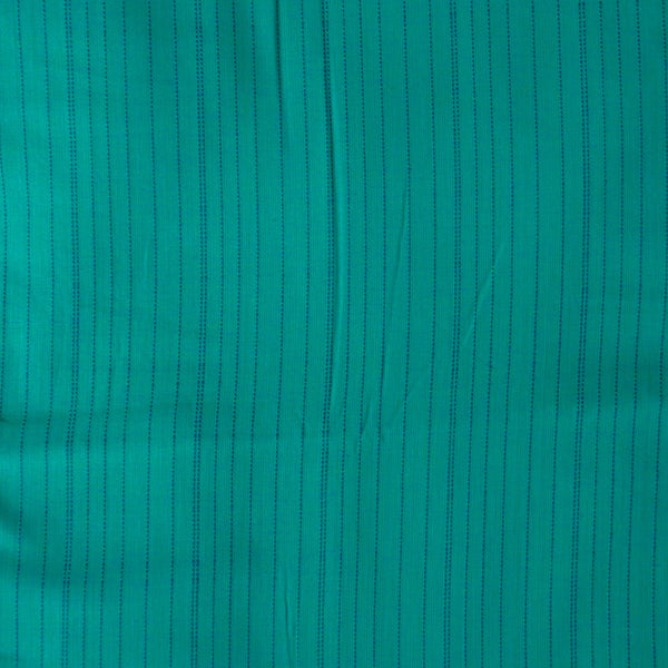 Pure Cotton Handloom Aqua Green   With Flower Motif  Woven Fabric