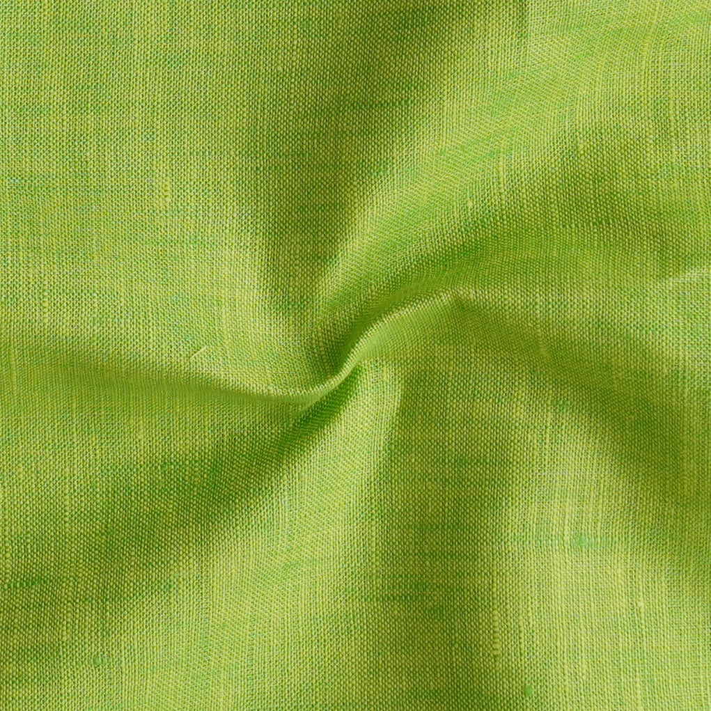 (Width 60 Inches) 100% Pure Premium Linen Parrot Green Fabric – Sanskruti