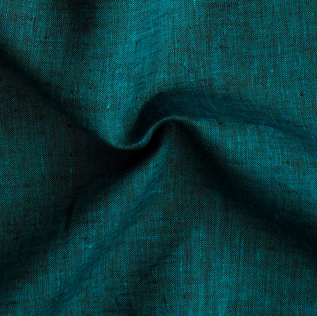 (Width 60 Inches) 100% Pure Premium Linen Teal Fabric – Sanskruti