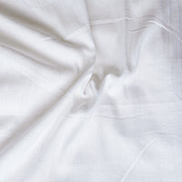 Pure Cotton Handloom White With All Over Self Design Stripes Woven Fabric