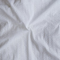 (Width 60 Inches) Pure Cotton Hakoba White With All Over Flower Border Design Fabric