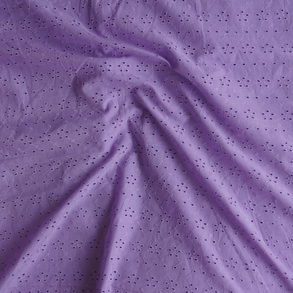 (Width 57 Inches) Pure Cotton Hakoba Purple Flower Jaal Fabric