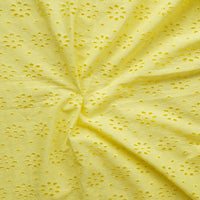 (Width 54 inches) Pure Cotton Hakoba Yellow Flower Jaal Fabric