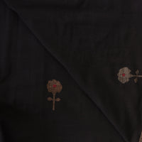 MUL Jamdani Black With Plant Motif Woven Fabric