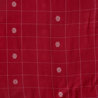 MUL Jamdani Red With Checks And Motif Woven Fabric