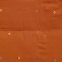 MUL Jamdani Orange With Green Flower Motif Woven Fabric