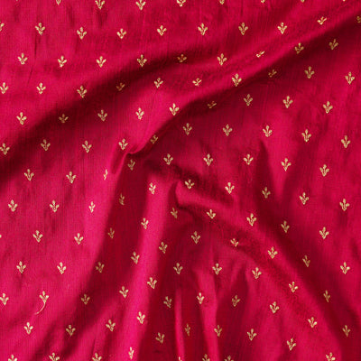 Slub Silk Cotton Pink With Tiny Embroidered Butti Fabric