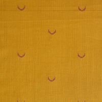 Pure Cotton Handloom Mustard With Mauve Half Moon Woven Fabric