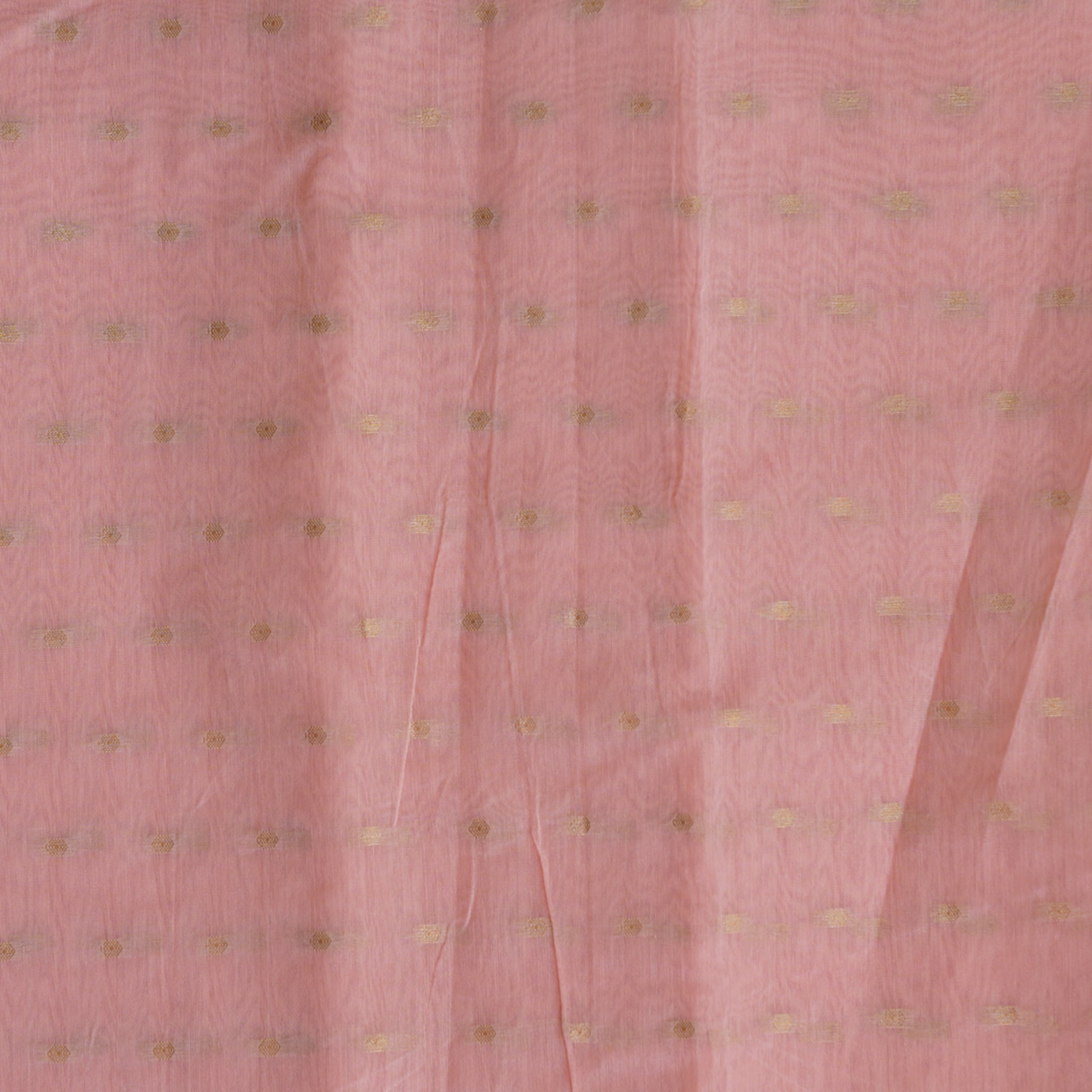 Chanderi Pastel Pink With Gold Zari Butti Fabric – Sanskruti