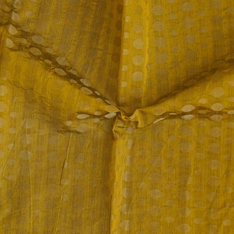 Chanderi Mehani Green With Gold Zari Butti Fabric – Sanskruti