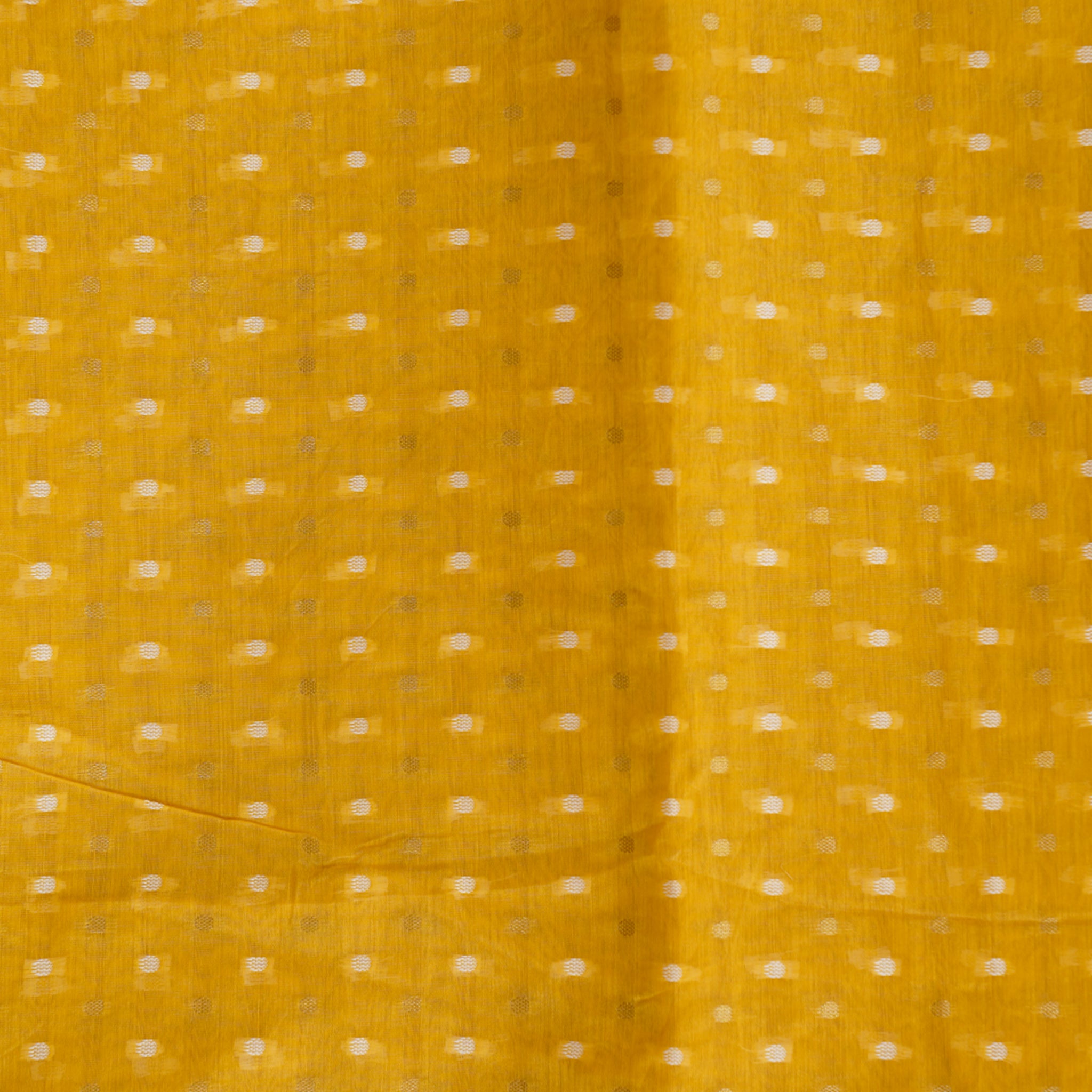Chanderi Musterd With Gold Zari Butti Fabric – Sanskruti