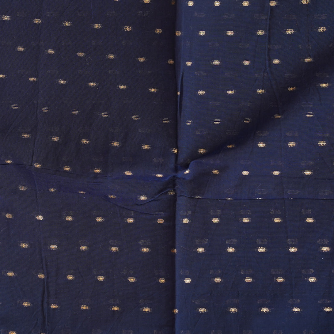 Chanderi Navy Blue With Zari Butti Fabric – Sanskruti