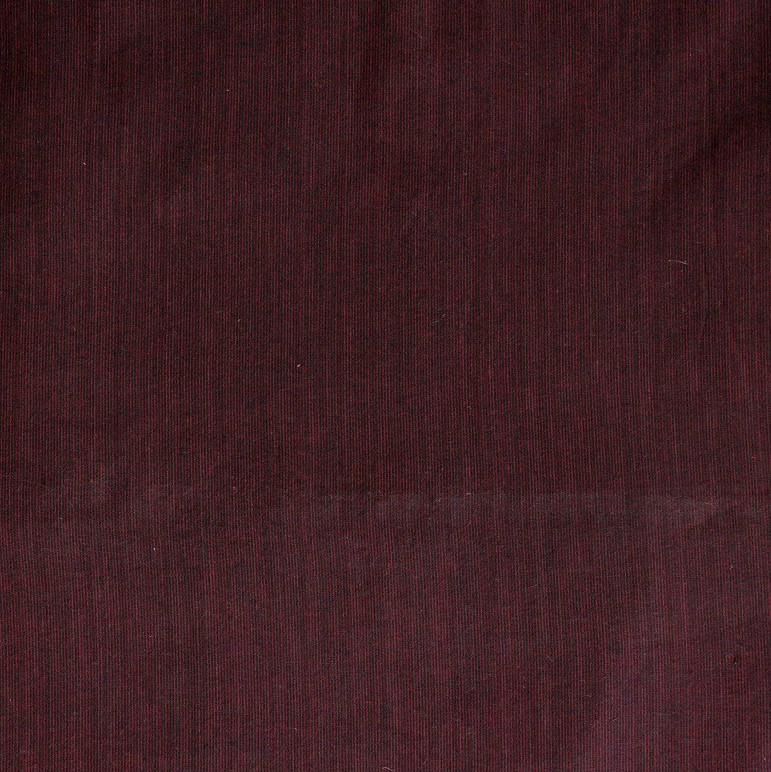 Pure Cotton Maroon With Black Fine Stripes Fabric – Sanskruti
