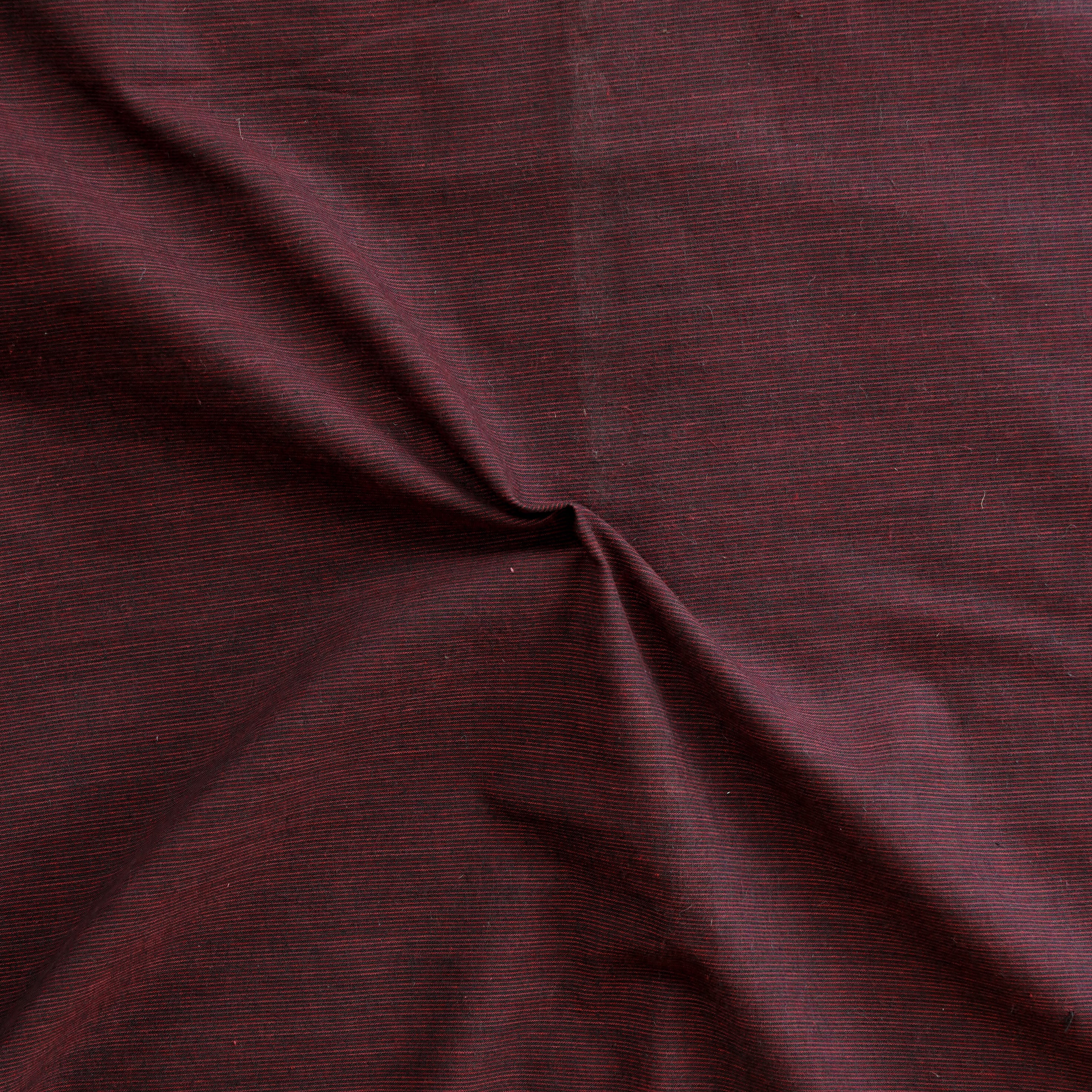 Pure Cotton Maroon With Black Fine Stripes Fabric – Sanskruti