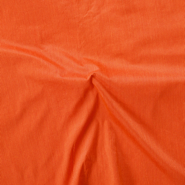 Pure Cotton Ink Orange With Red Fine Stripes Fabric