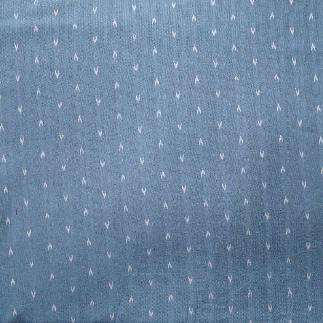 Pure Cotton Handloom Powder Blue With White Arrow Motif Hand Woven Fab ...