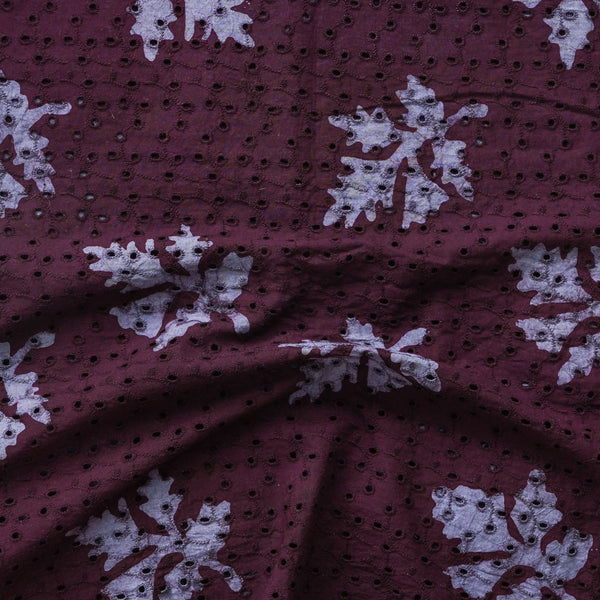 (Width 45 Inches) Pure Cotton Hakoba jamun leaf Motif Fabric