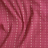 Pure Cotton Handloom Dusky Pink With White Flower Stripes Hand Woven Fabric