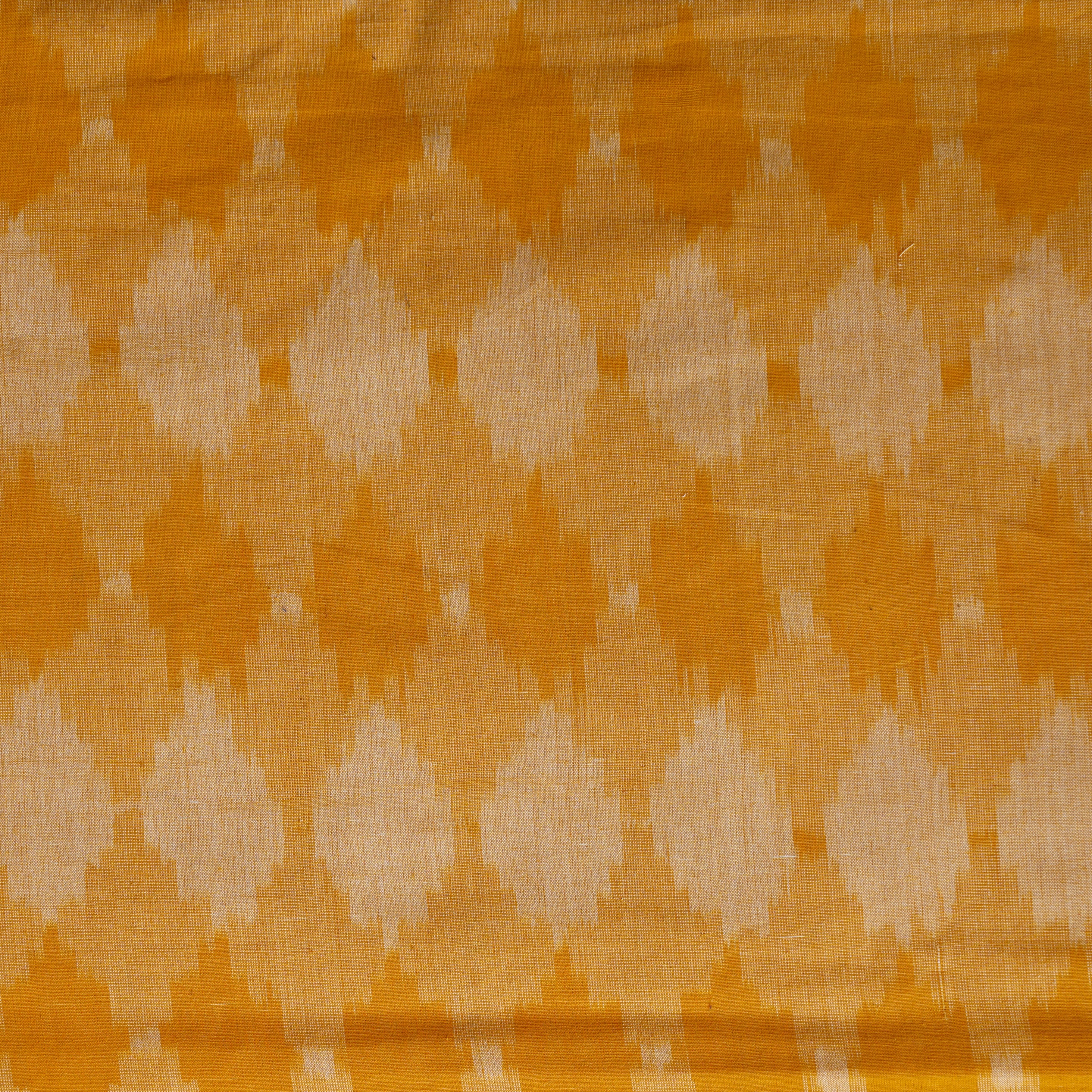 Pure Cotton Special Ikkat Yellow With Mustard Pattern Woven Fabric ...