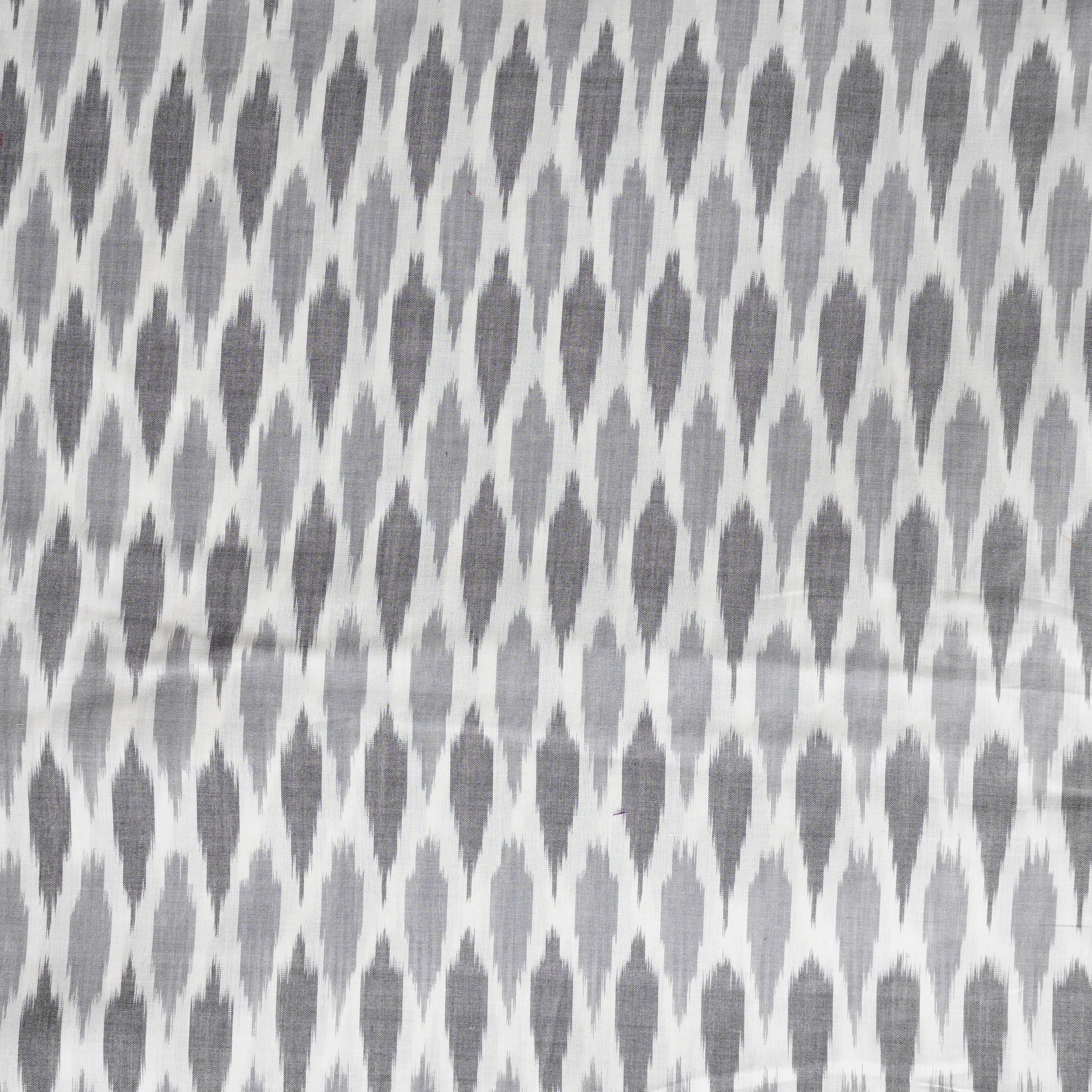 Pure Cotton Mercerised Ikkat Grey With Distorted Motif Woven Fabric ...