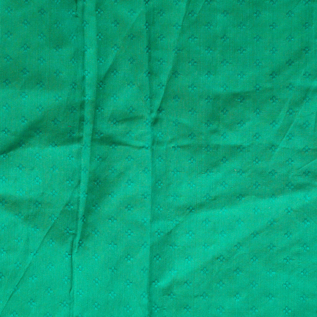 Pure Cotton Doby Tiny Green With Flower Motif Hand Block Print Fabric ...