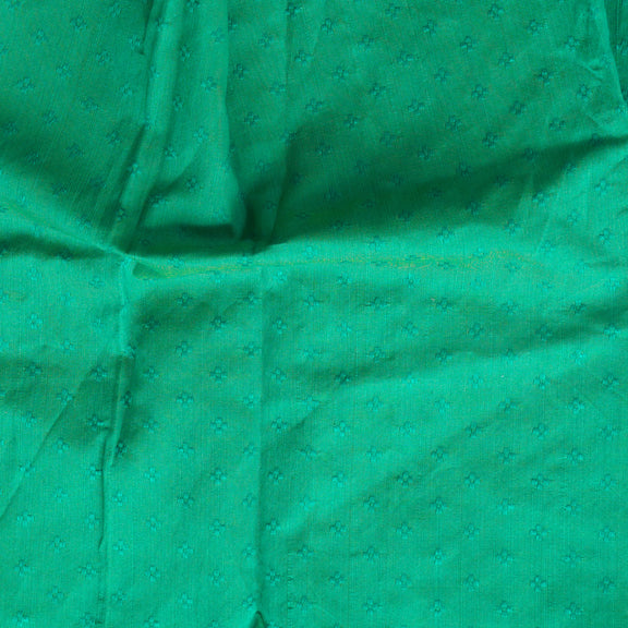 (PRE-CUT 1.50 METER) Pure Cotton Doby Tiny Green With Flower Motif Han ...