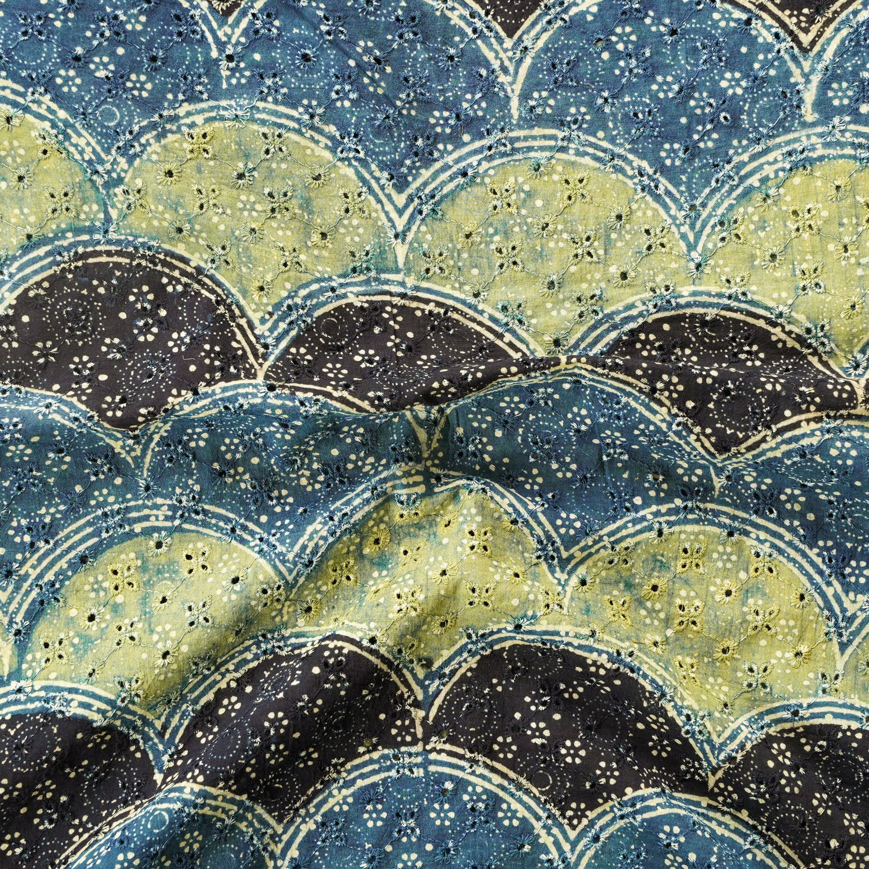 Beige - Hakoba Natural Dyed Cotton Hand Block Print Ajrakh Fabric 02