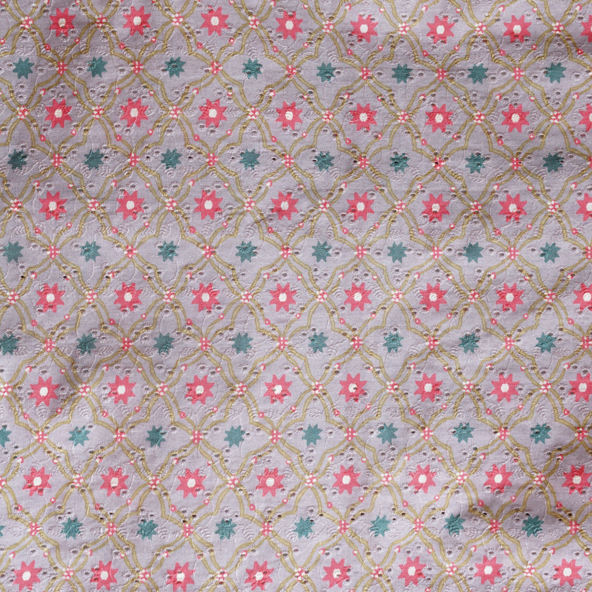 (Width 44 Inches) Pure Cotton Hakoba Dusky Lavender With Pattern Digit ...