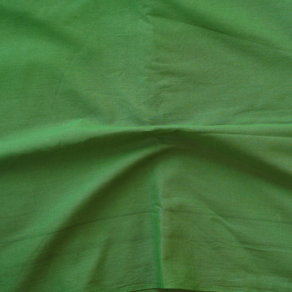 Pure Cotton Handloom Green  With White Motif Woven Fabric