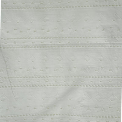 ( Width 56 Inches ) Pure Cotton Hakoba Border White Fabric