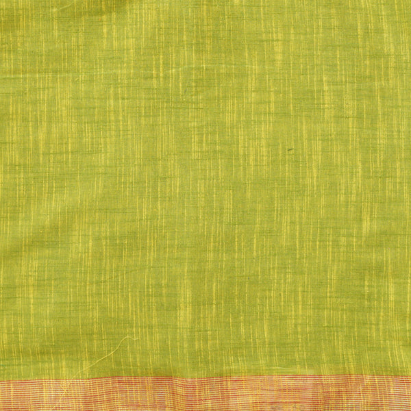 Pure Cotton Handloom Green Texture  Woven Fabric