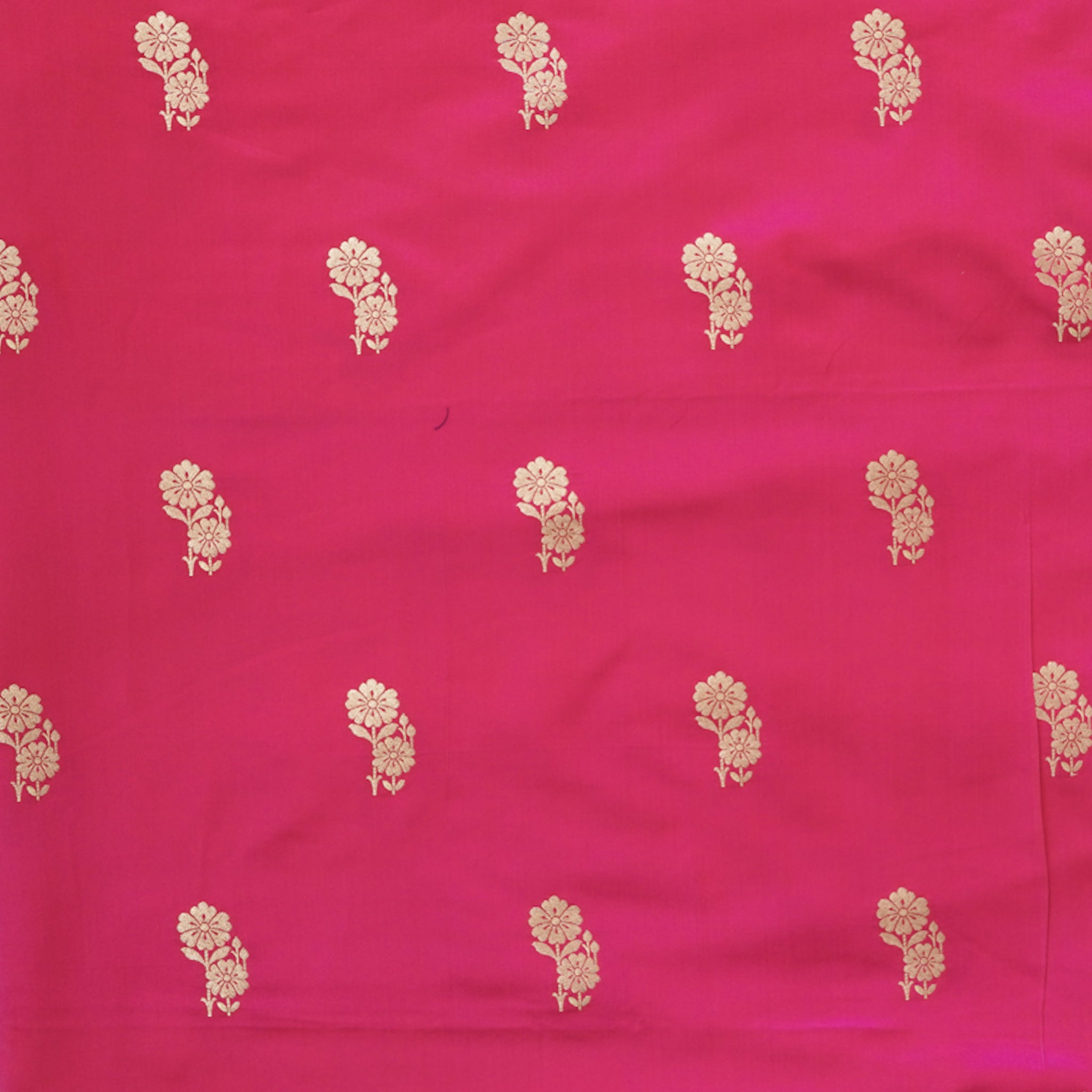 Pink Brocade Brocade With Pink With Flower Plant Motif Fabric – Sanskruti