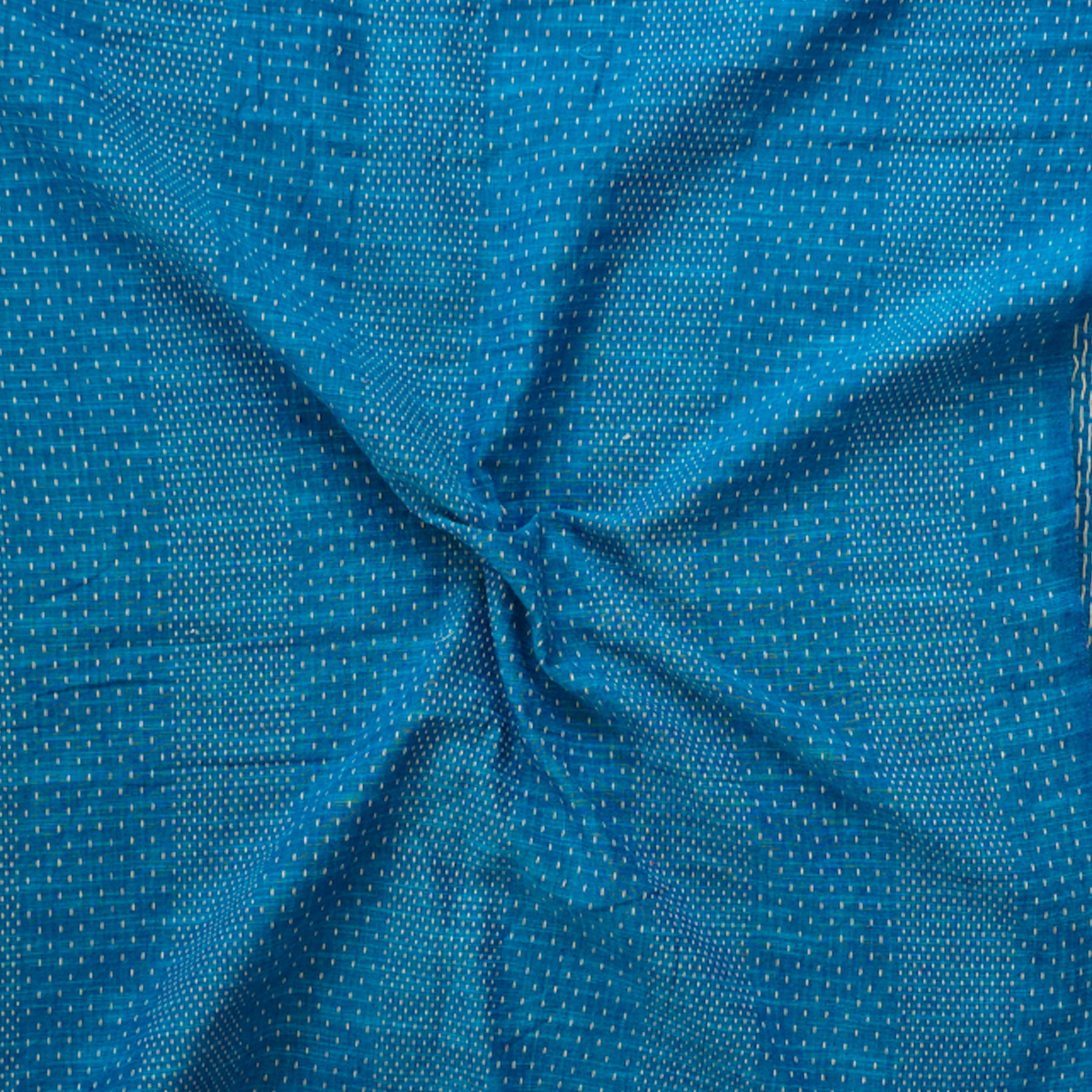 Pure Cotton Handloom Blue With desh Border design And Motif Woven Fabr ...