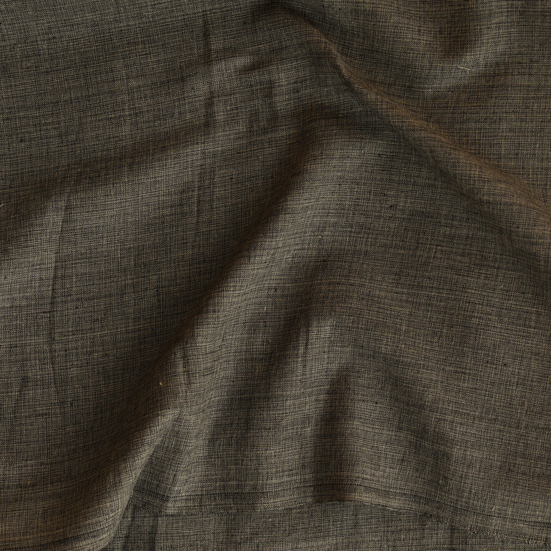(PRE-CUT 1.20 METER) Pure Handloom Cotton Textured Dark Brown Fabric ...