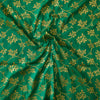 Dark Green With Golden Flower Jaal Brocade Woven Fabric