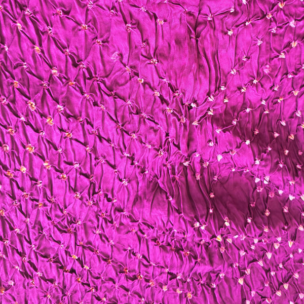 Modal Silk Dark Lavender With Yellow Bandhani Fabric