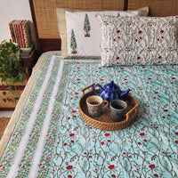 Dawn Whispers -Cotton Hand Block Printed Jaipuri Bedsheet