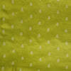 ( Pre-Cut 1.40 Meter )Dola Silk Royal Light Mehindi Green With Golden Zari Flower Motif Hand Woven Fabric