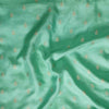 Dola Silk Royal Light Mint Green With Silver Flower Motif Hand Woven fabric