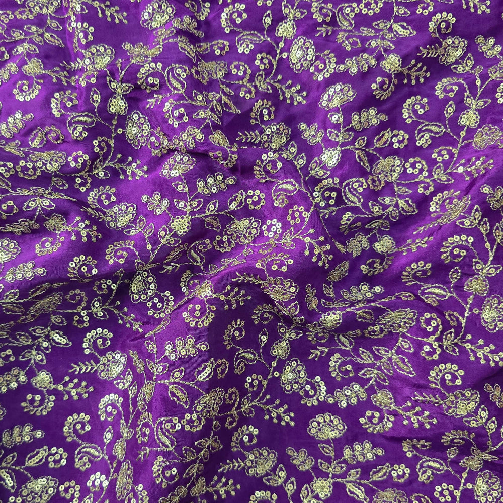 Golden Purple Silk Brocade 517 Fabric main image 0