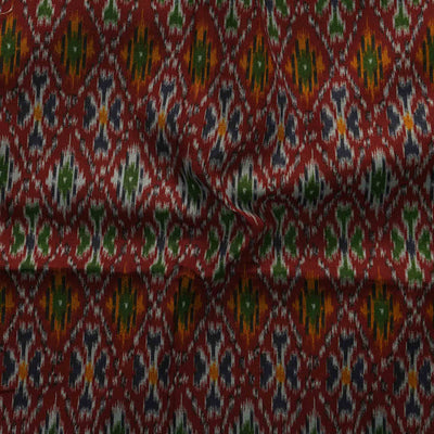 Flex Cotton Patola  Maroon Intricate Design Print Fabric
