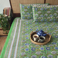 Forest Floor- Pure Cotton Hand Block Printed Jaipuri Bedsheet Thread Count : 116