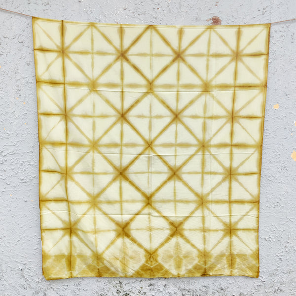 ( 2.5 Meter Fabric  ) Pure Cotton Hand Tie And  Dyed Cream And Mustard Fabric
